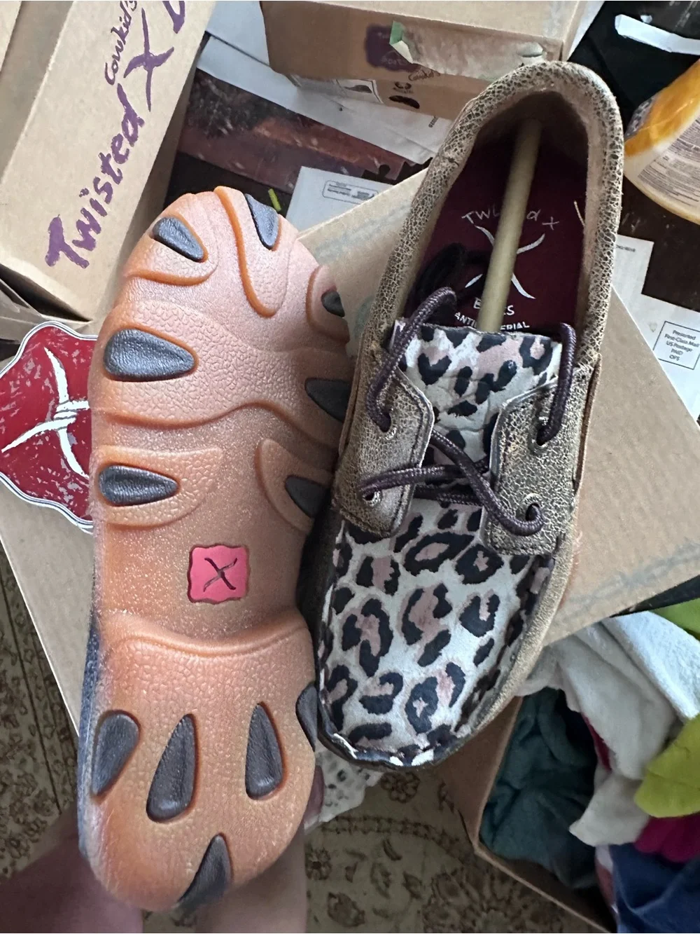 Twisted X Brown Leopard Print Casual Lace-Up Shoe
